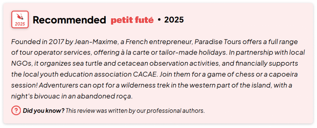 saotome paradise about us petit fute guide
